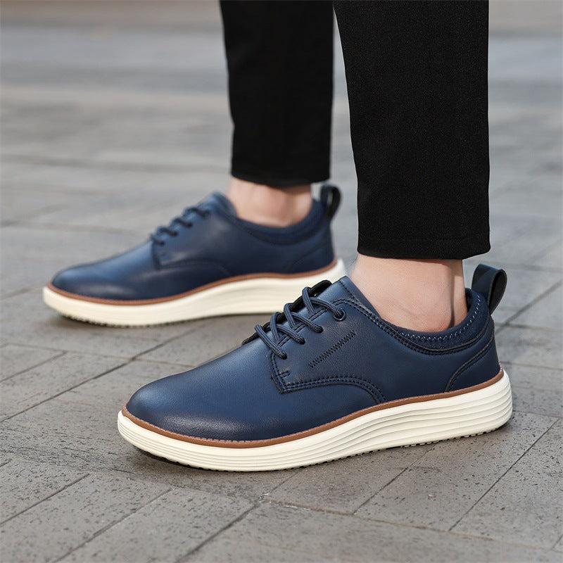 2025 cross-border explosive plus size 47 leather British versatile business casual leather shoes lightweight soft-soled hairstylist men's shoes