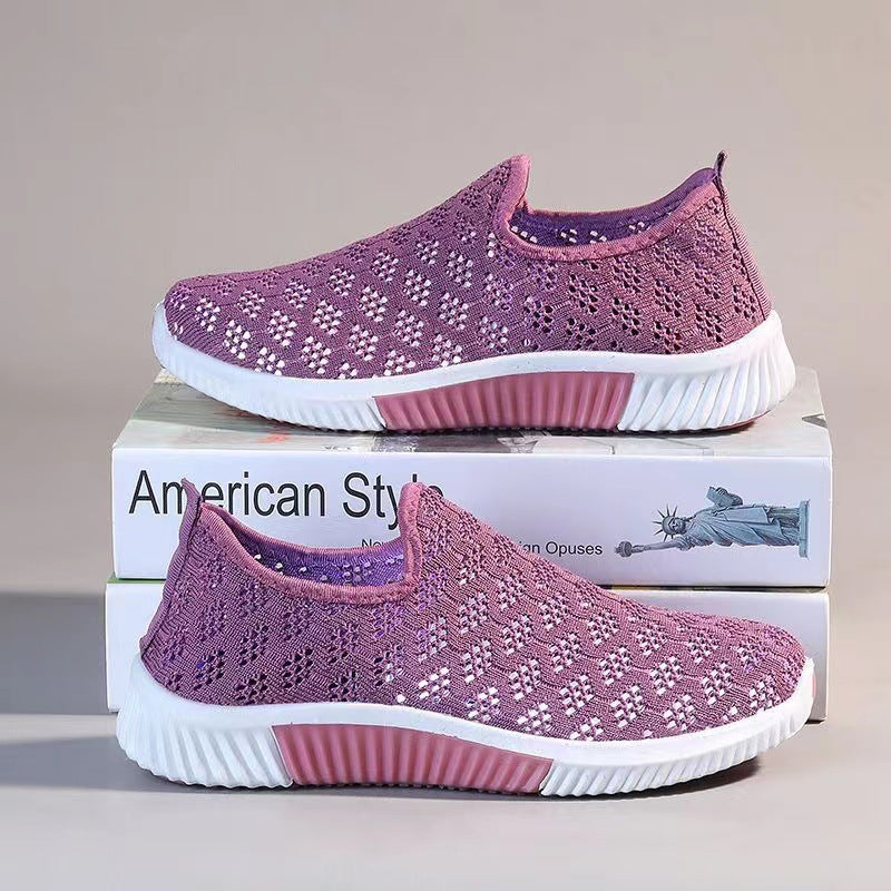 Summer mesh breathable casual sneakers are wearable and non-slip fashionable walking shoes foreign trade one-foot shoes dropship