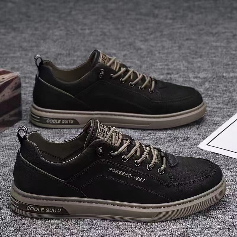 Men's Shoes 2024 New Spring Men's Casual Leather Shoes Korean Trendy Versatile Sneakers Men's Small Whiteboard Shoes