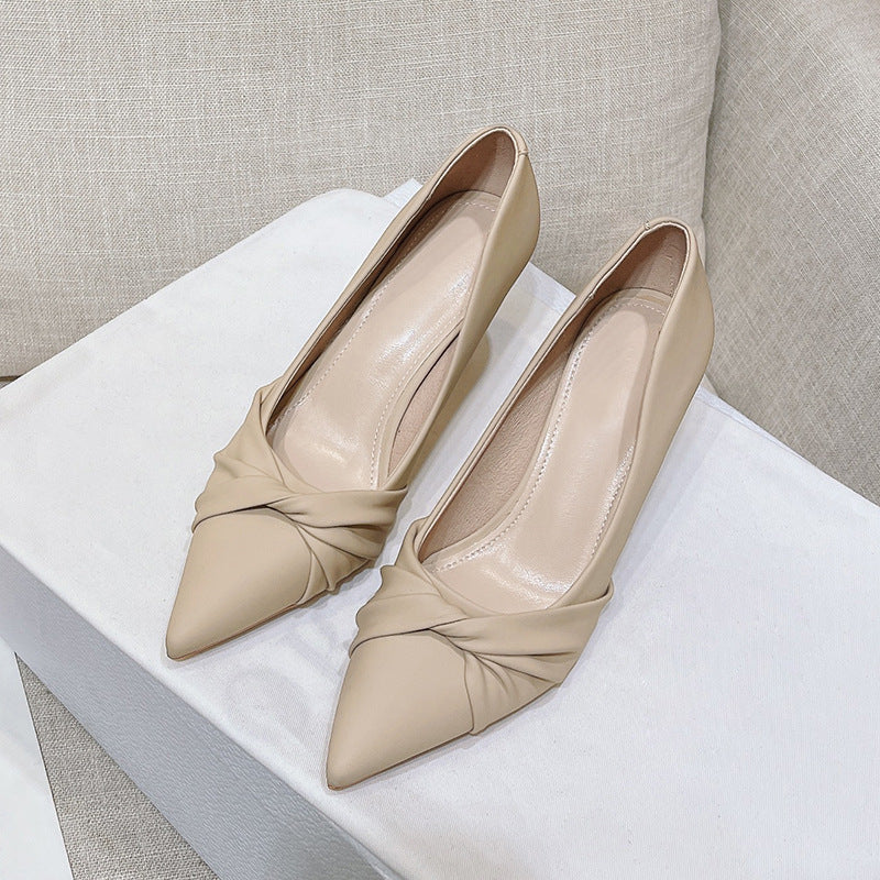 Design sense niche temperament high heel women's stiletto heel 2025 autumn new French elegant banquet pointed toe shoes