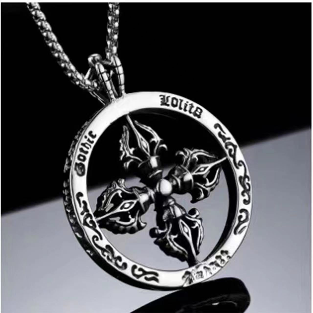 Dark punk style hip hop necklace men's tide Cuban chain personality simple and versatile trendy men's stainless steel chain