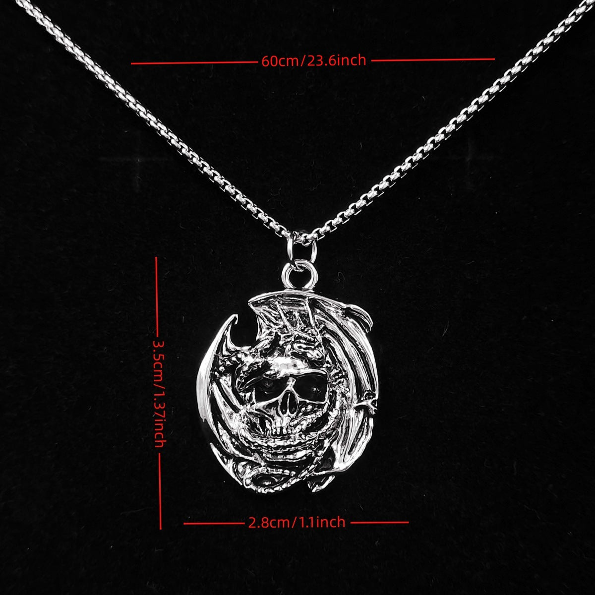 Cross-border European and American popular skull pendant personality necklace men's hip-hop retro gothic sweater chain