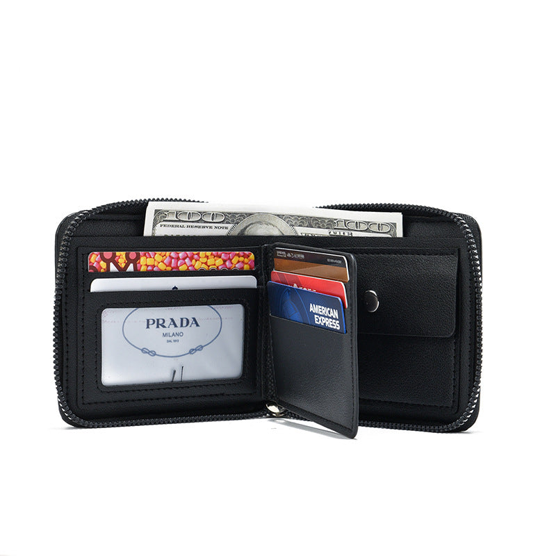 European and American business men's short wallet multi-functional classic fashion trend clip full material men's multi-card coin purse