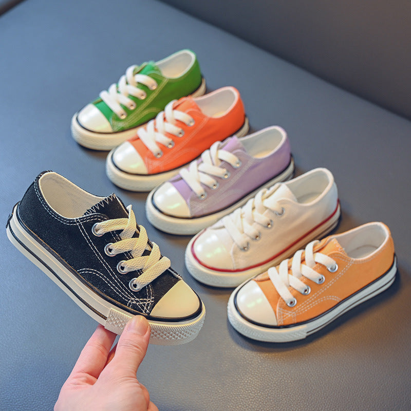 Children's canvas shoes, girls' shoes, spring and autumn, new white shoes, autumn girls' board shoes, baby cloth shoes, boys' shoes