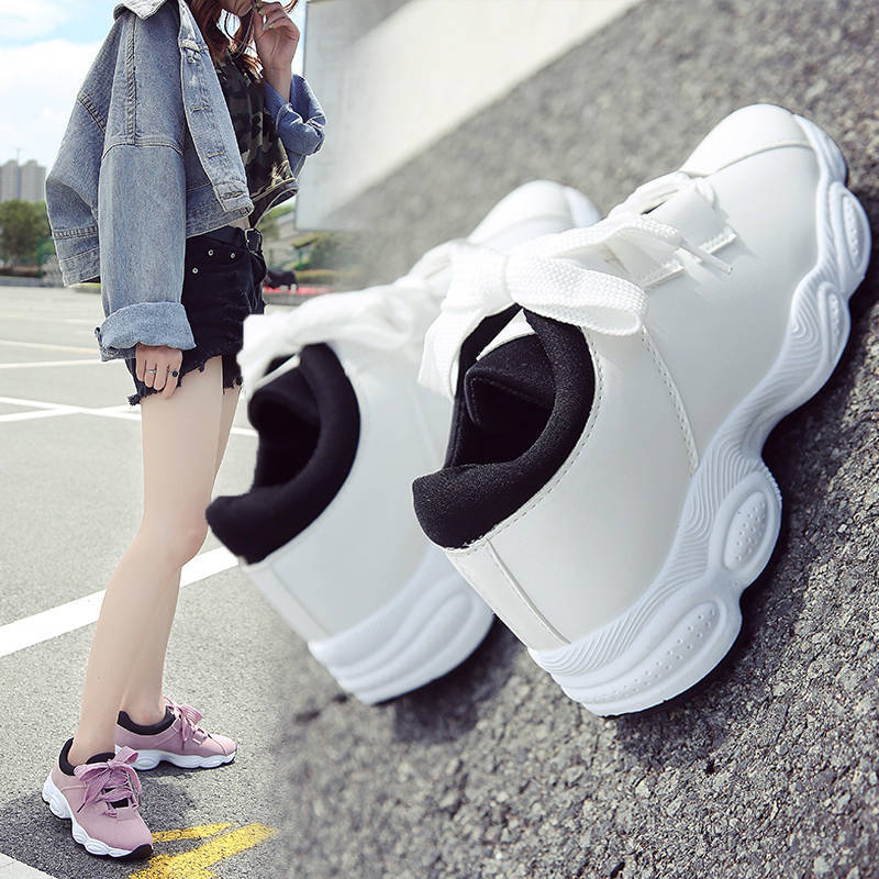 2025 Spring New Women's Shoes Casual Shoes Korean Version Student Platform Sneakers Running Shoes Women's Single Shoes Trendy Shoes