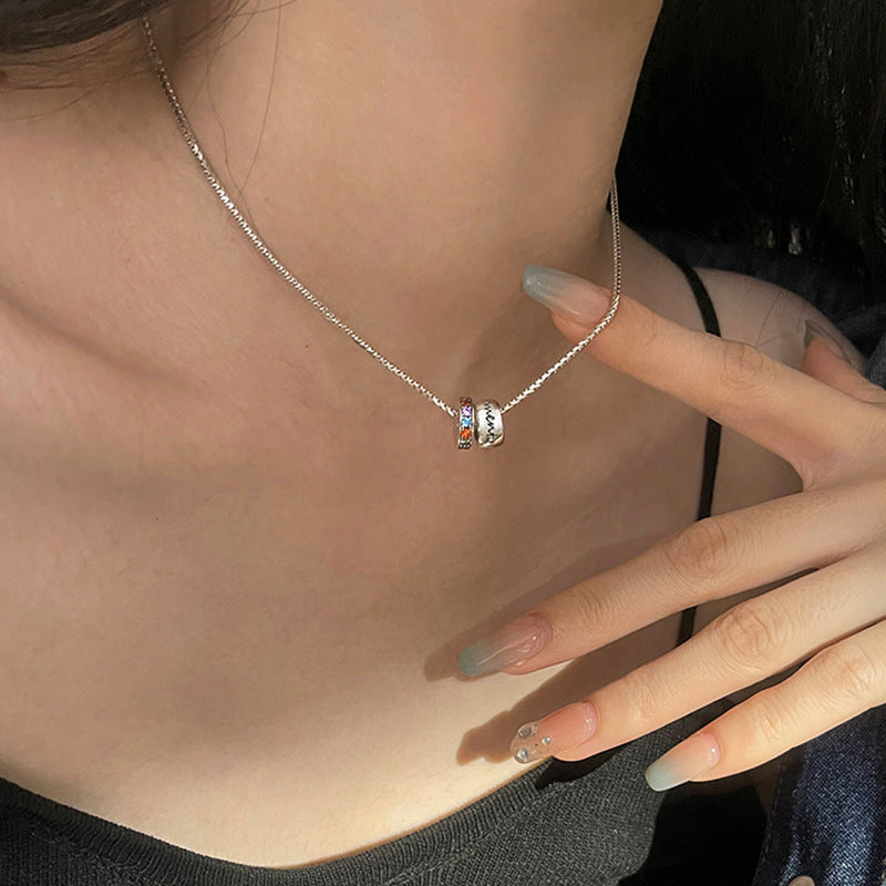 Korean Korean version rainbow necklace women's light luxury fashion niche design temperament versatile high-end clavicle chain