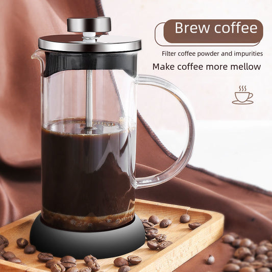 Factory direct sales of new tea heat-resistant tea brewing device, high borosilicate glass teapot, hand-poured coffee pot, French press tea set