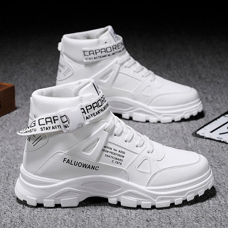 Cross-border plus size Martin boots men's autumn and winter versatile round toe high-top trend boots men's military boots men's shoes increase in height