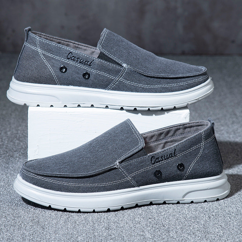 Extra large size men's shoes 45 size 48 size men's sneakers slip-on casual canvas shoes lightweight soft-soled dad shoes driving shoes