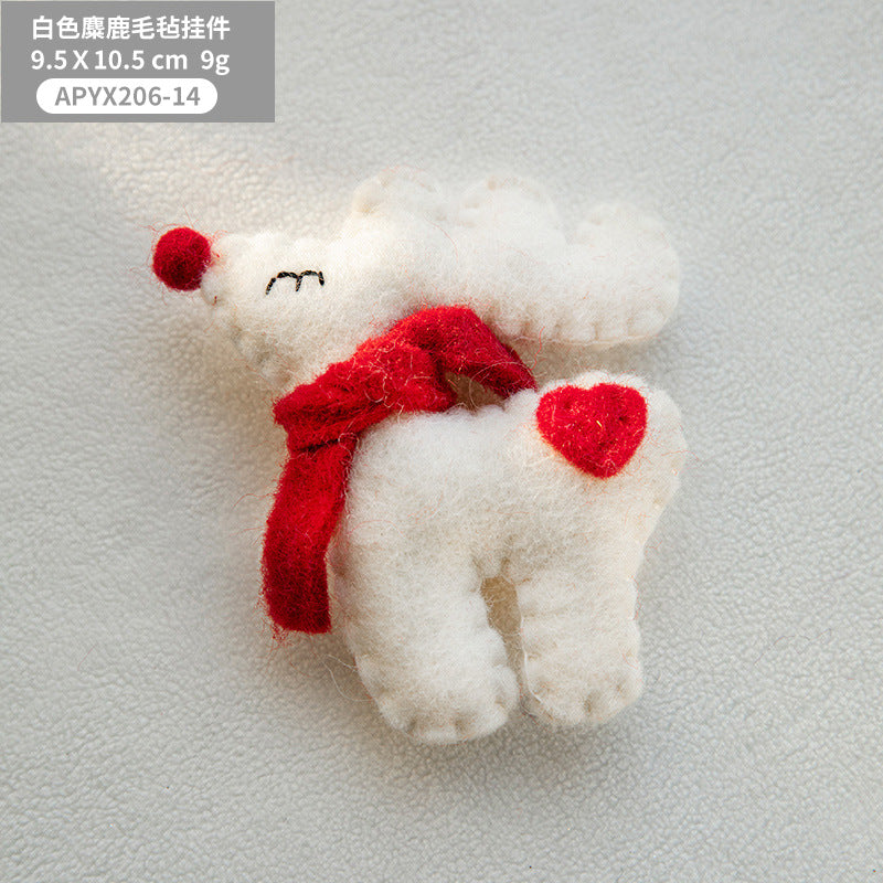 Christmas Decorations Creative Christmas Tree Cartoon Elk Felt Pendant DIY Material Doll Christmas Gifts