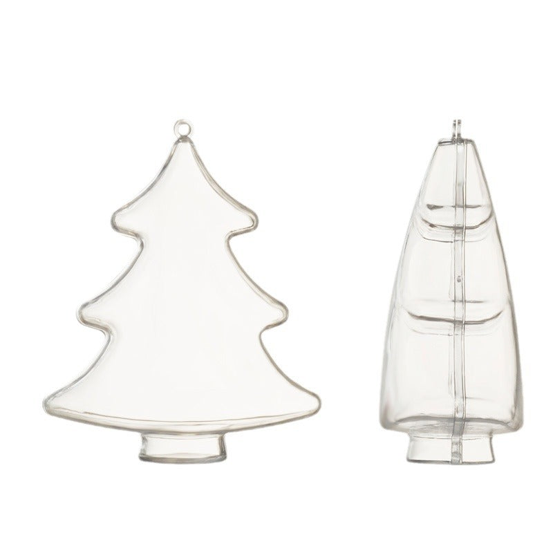 Manufacturer in stock food grade material transparent plastic Christmas tree Christmas decoration supplies DIY Christmas gifts