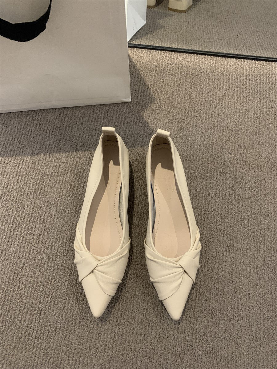 French evening style pointed toe single shoes women's shoes versatile pumps with pumps in the spring and autumn of 2024 new with skirt temperament scoop shoes