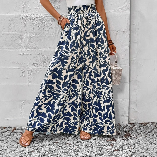 Cross-border skirt 2025 new waist long culottes women's summer long draped large skirt design sense tall man