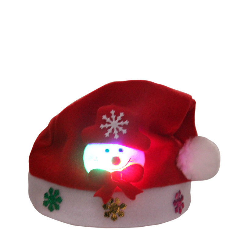Christmas Glow Christmas Hat Adult Kids Cartoon Hat Snowman Hat for Old Man Christmas Small Gift Party Decoration