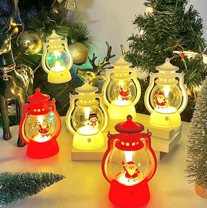 Christmas pony lantern portable atmosphere small oil lamp kindergarten children's Christmas gift creative decoration ornament wholesale