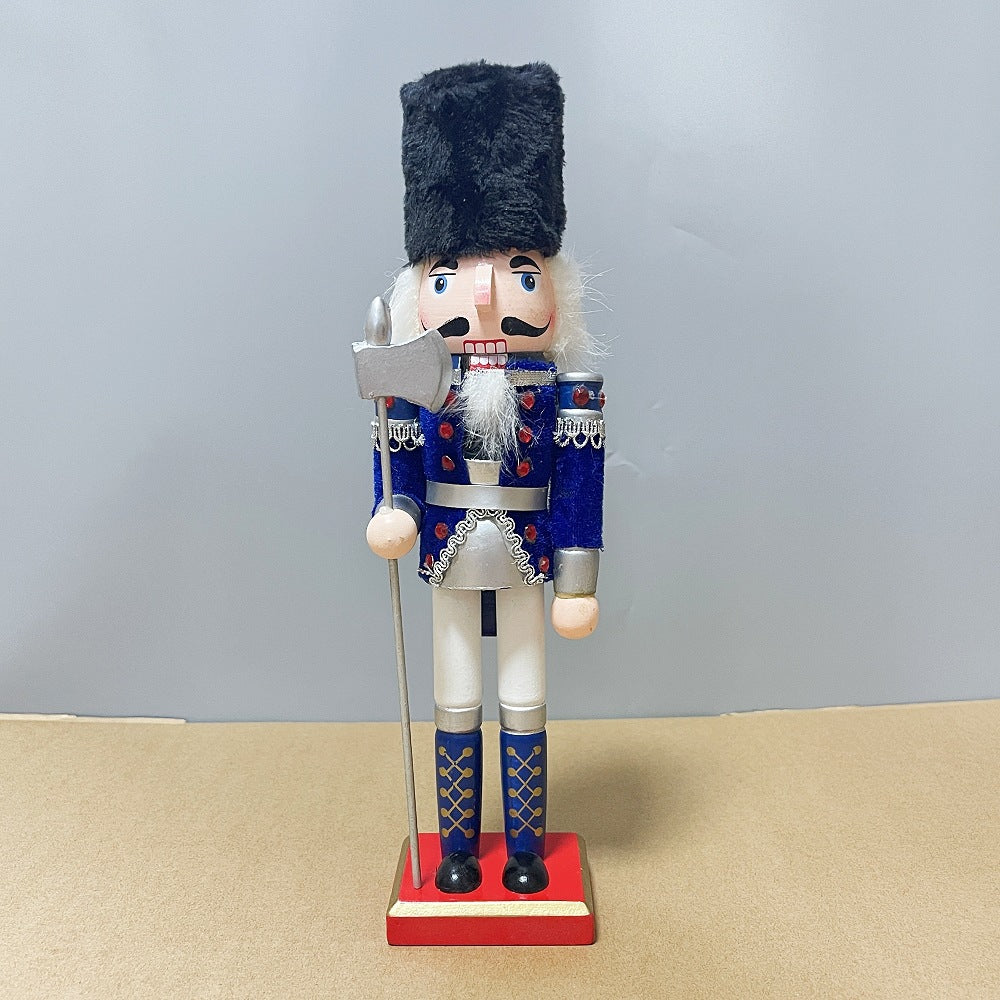 Cross-border spot new nutcracker wooden handicraft ornaments in different sizes Creative home Christmas ornaments