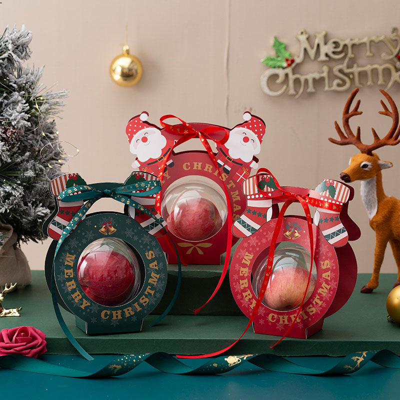 christmas apple box christmas eve kids peace fruit christmas fruit packaging box transparent hand gift gift box gift bag