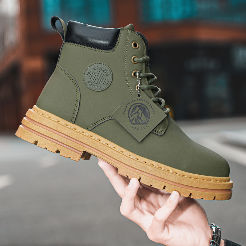 European Station Martin Boots Men's 2024 Autumn New British Style Yellow Boots Soft Leather Soft Sole Retro Boots Cargo Boots