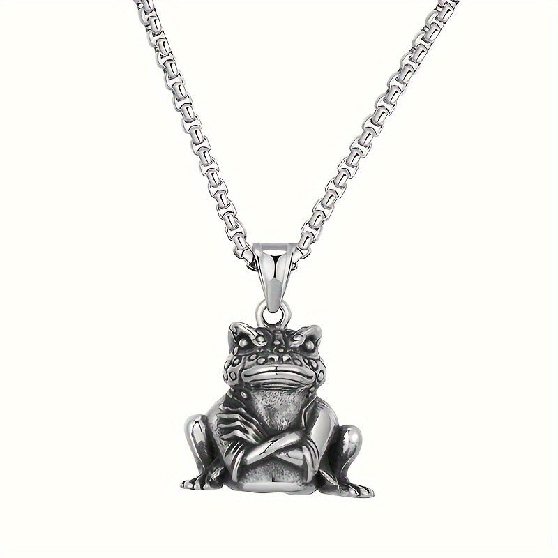 Fashion accessories men's European and American hiphop hip hop trend brand golden toad necklace long wholesale cross-border