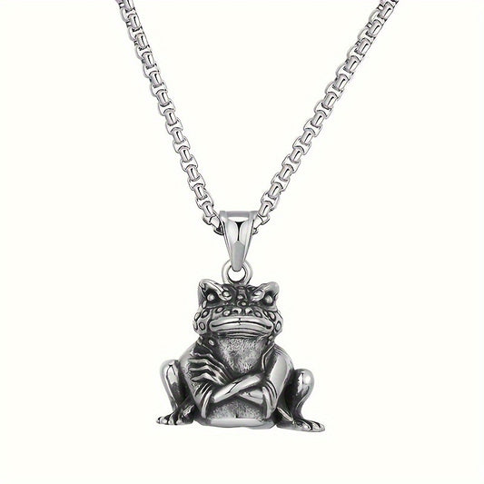 Fashion accessories men's European and American hiphop hip hop trend brand golden toad necklace long wholesale cross-border