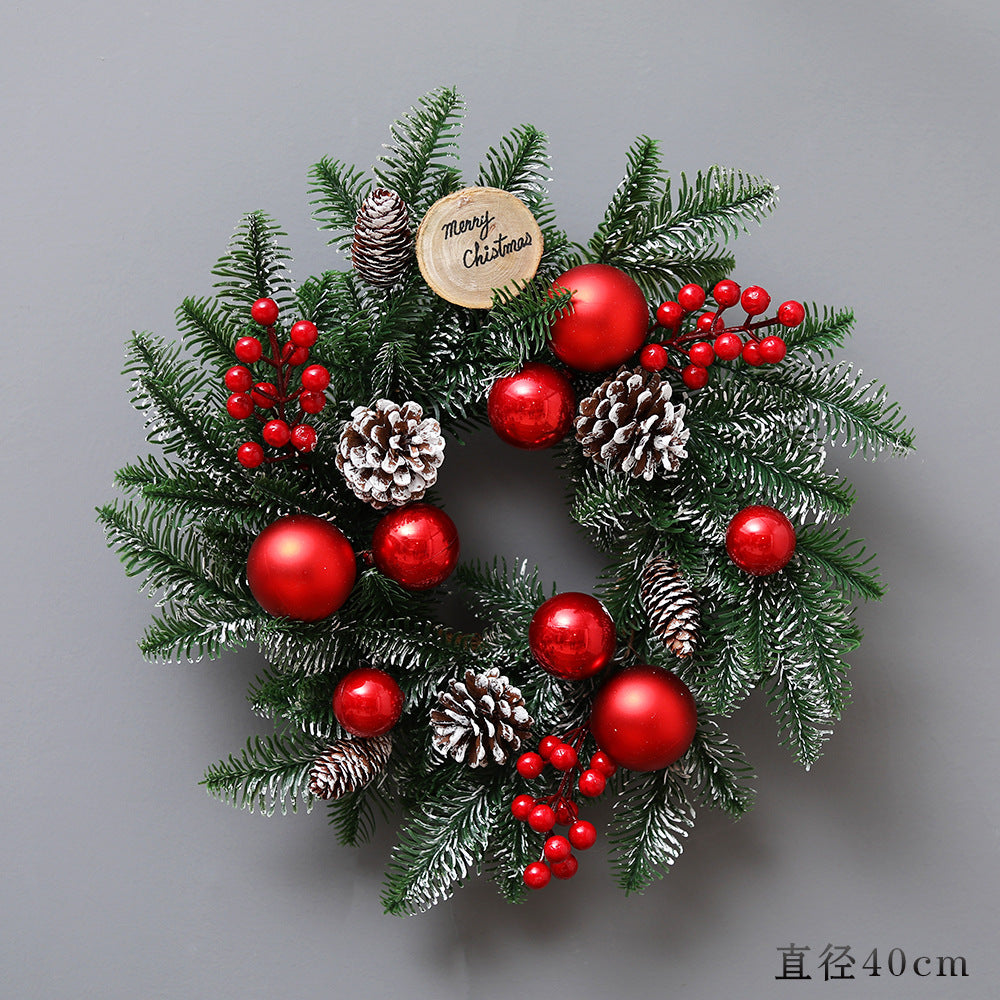 Cross-border Christmas decoration Christmas tree wreath rattan horn door hanging wall hanging hotel mall pendant wreath