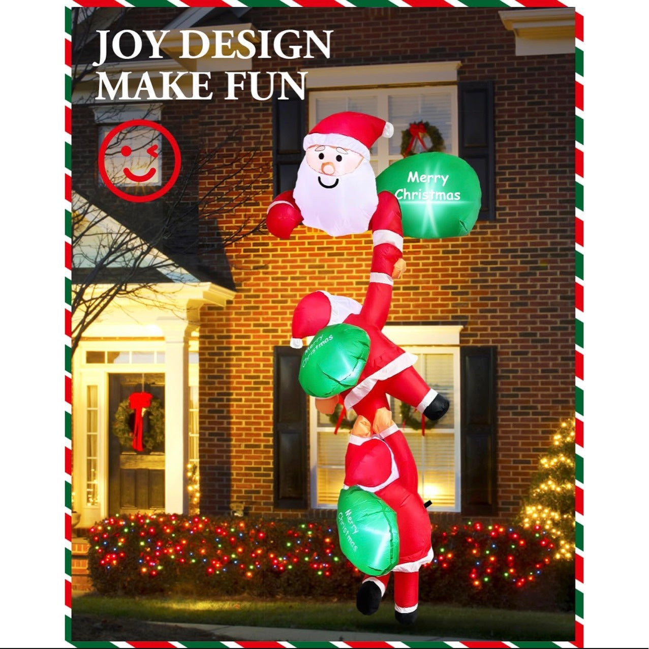 Cross-border exclusive for Christmas climbing Santa Claus inflatable air mold decoration party courtyard garden factory direct supply