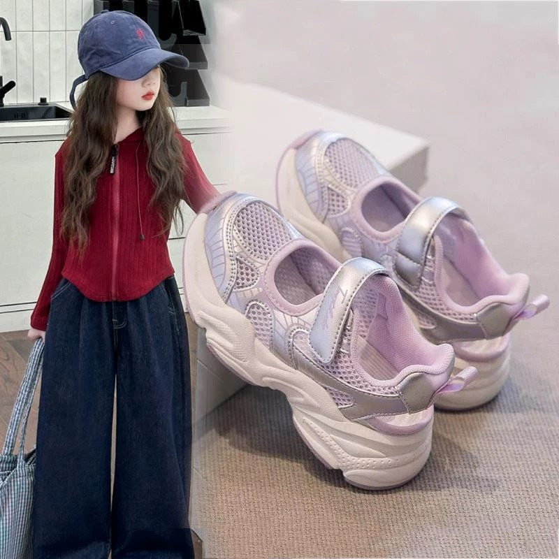 Children's shoes: 2026 spring/summer new girls' and middle-aged girls' fashion sports shoes, boys' non-slip running shoes