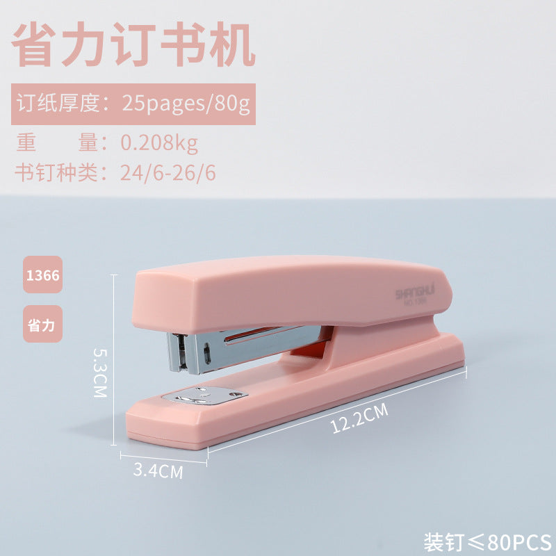 Shanghui 1366 macaron color stapler for students office small binding supplies portable medium stapler