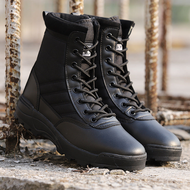 Children's combat boots, summer parent-child high-top military boots, Martin boots, special forces spring and autumn men's marine boots, summer camp CS boots