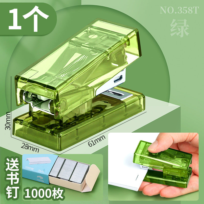 Huajie manufacturers wholesale transparent mini stapler student stapler No. 12 small household multi-function book machine