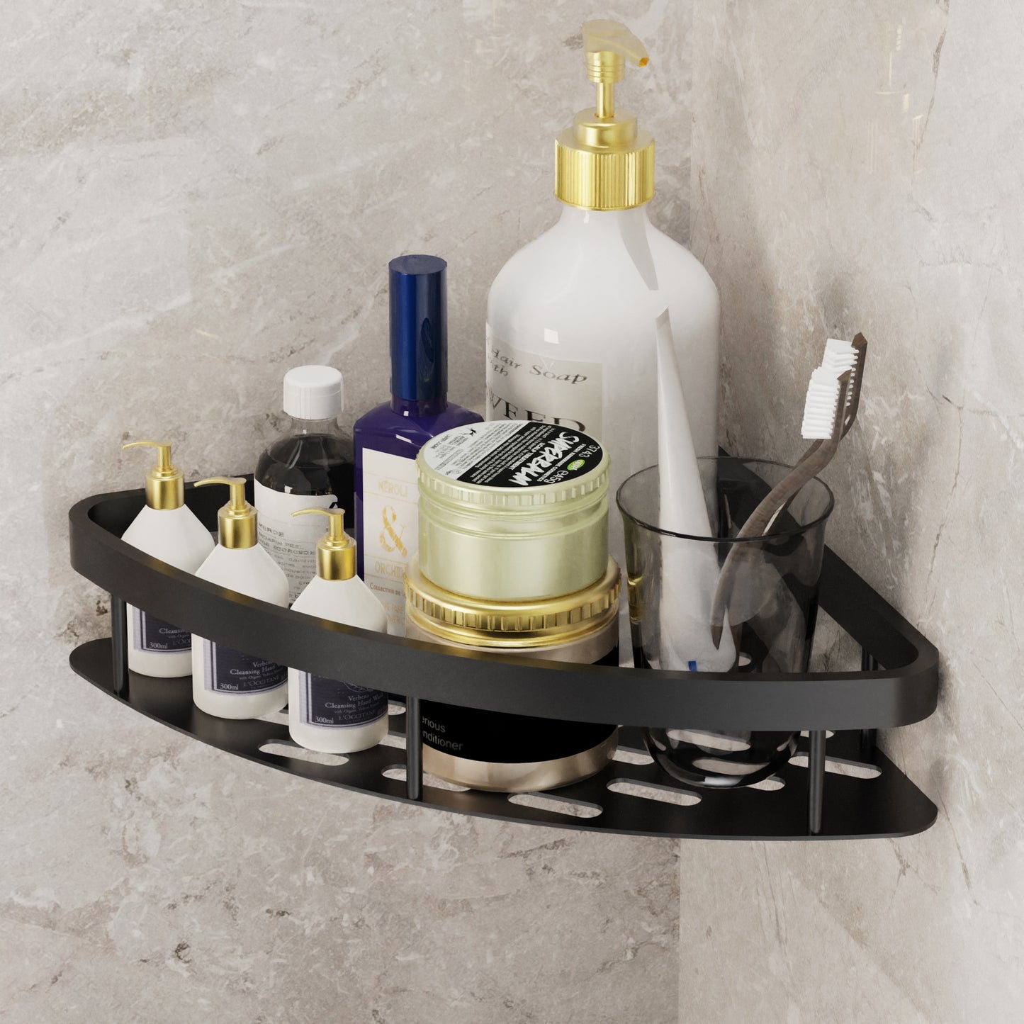 Non-perforated toilet shelves, home wall toiletries, storage racks, bathroom space aluminum wall hanging tripods