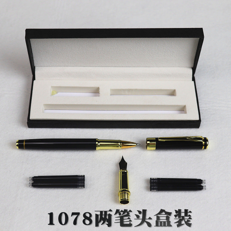 Hard pen calligraphy pen boxed multi-color metal pen body business gift Ming student training class with pen gift