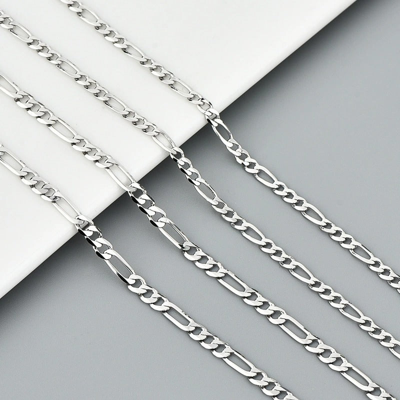 Stainless steel Cuban chain, Figaro necklace, men's fashion trend, titanium steel, 3:1NK chain, cross-border trend, versatile