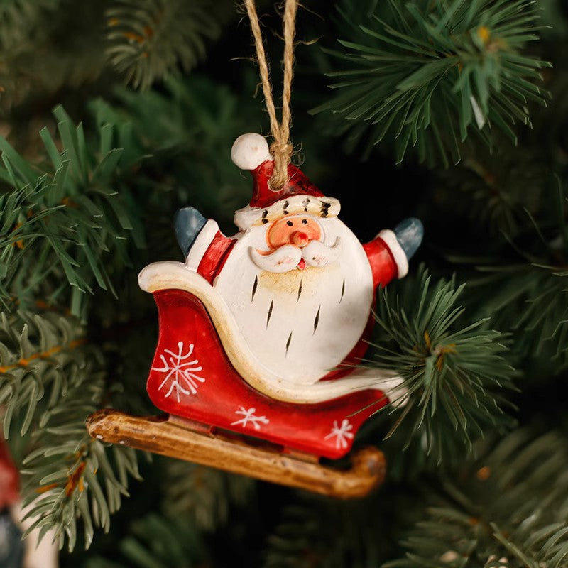 Cross-border Christmas ornaments, small pendants, Santa Claus, Christmas tree decoration pendants, small pendants, resin ornaments, gifts