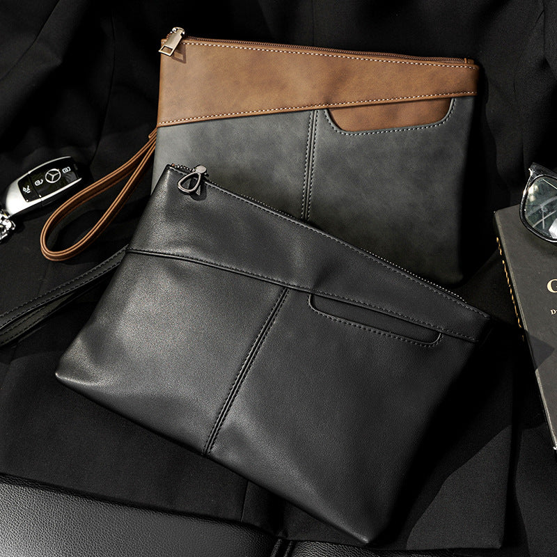 New men's simple clutch bag casual fashion brand envelope bag ipad bag street couple clutch bag armpit bag
