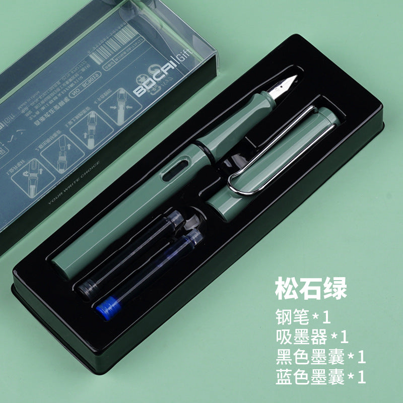 Bocai students are posture fountain pen set replaceable ink sac primary school students special calligraphy practice business gifts wholesale