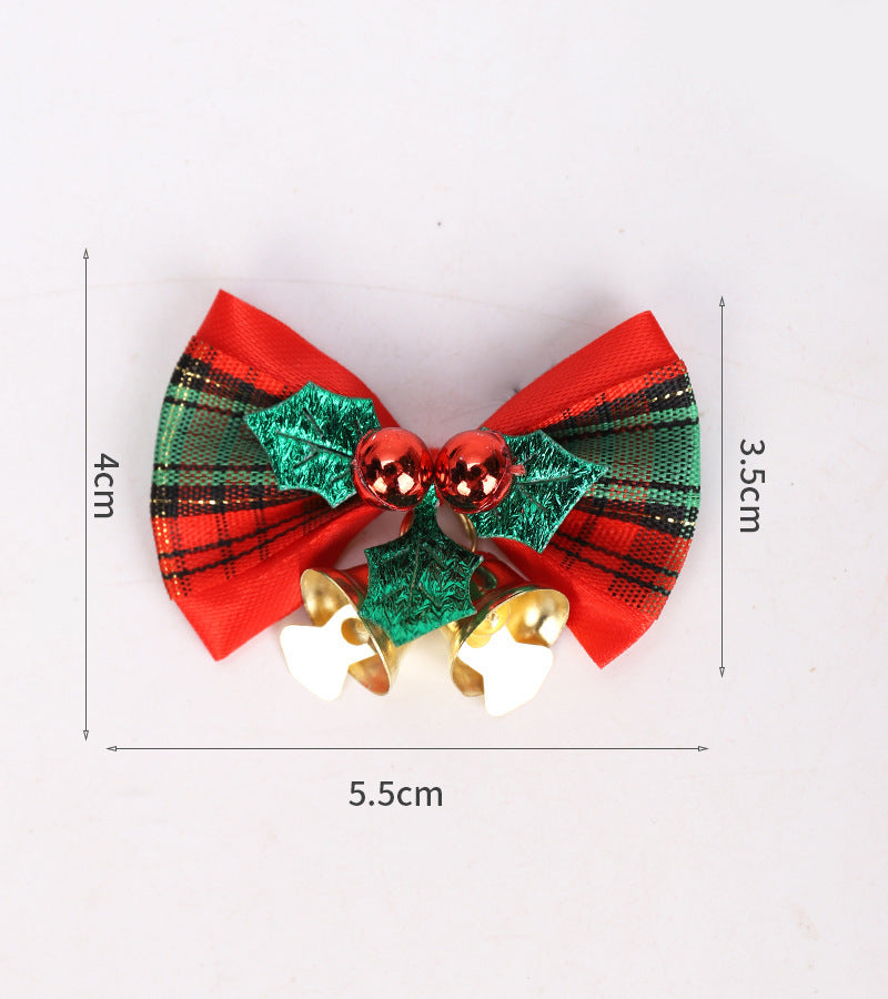 christmas ornament bow with bell christmas gift decoration christmas tree garland decoration accessories gift matching