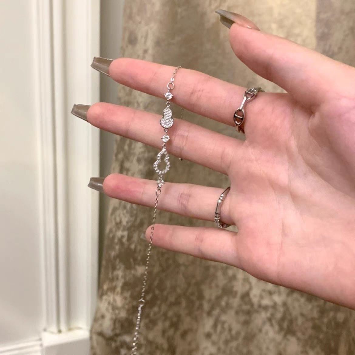 National tide Fulu double gourd bracelet women's simple niche diamond-studded ins style bracelet ethnic style accessories girlfriend gifts