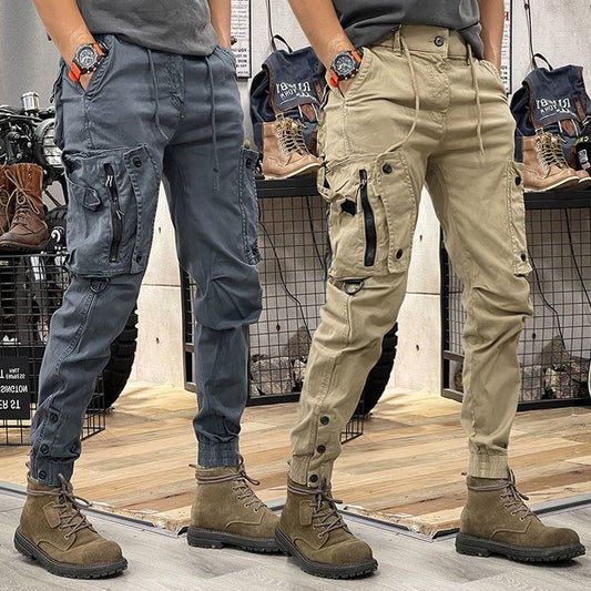 2025 Spring and Autumn American Straight Functional Cargo Pants Men's Outdoor Casual Lung Cargo Pants