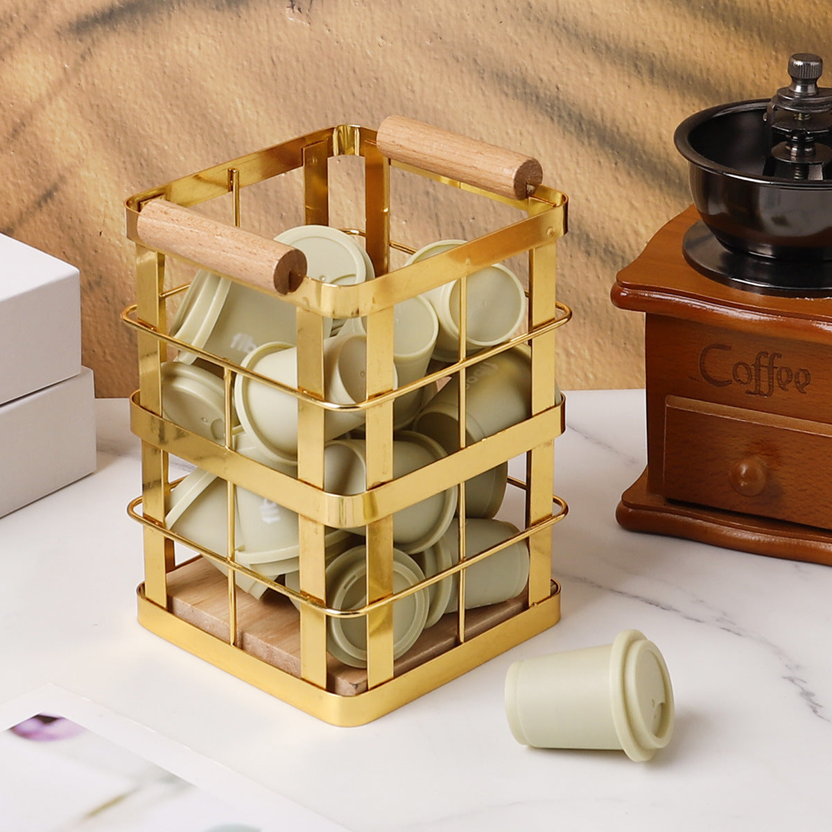 Hot Selling Kitchen Counter Knife and Fork Tableware Storage Cooking Tool Rack Wrought Iron Basket Stationery Office Storage Pen Holder