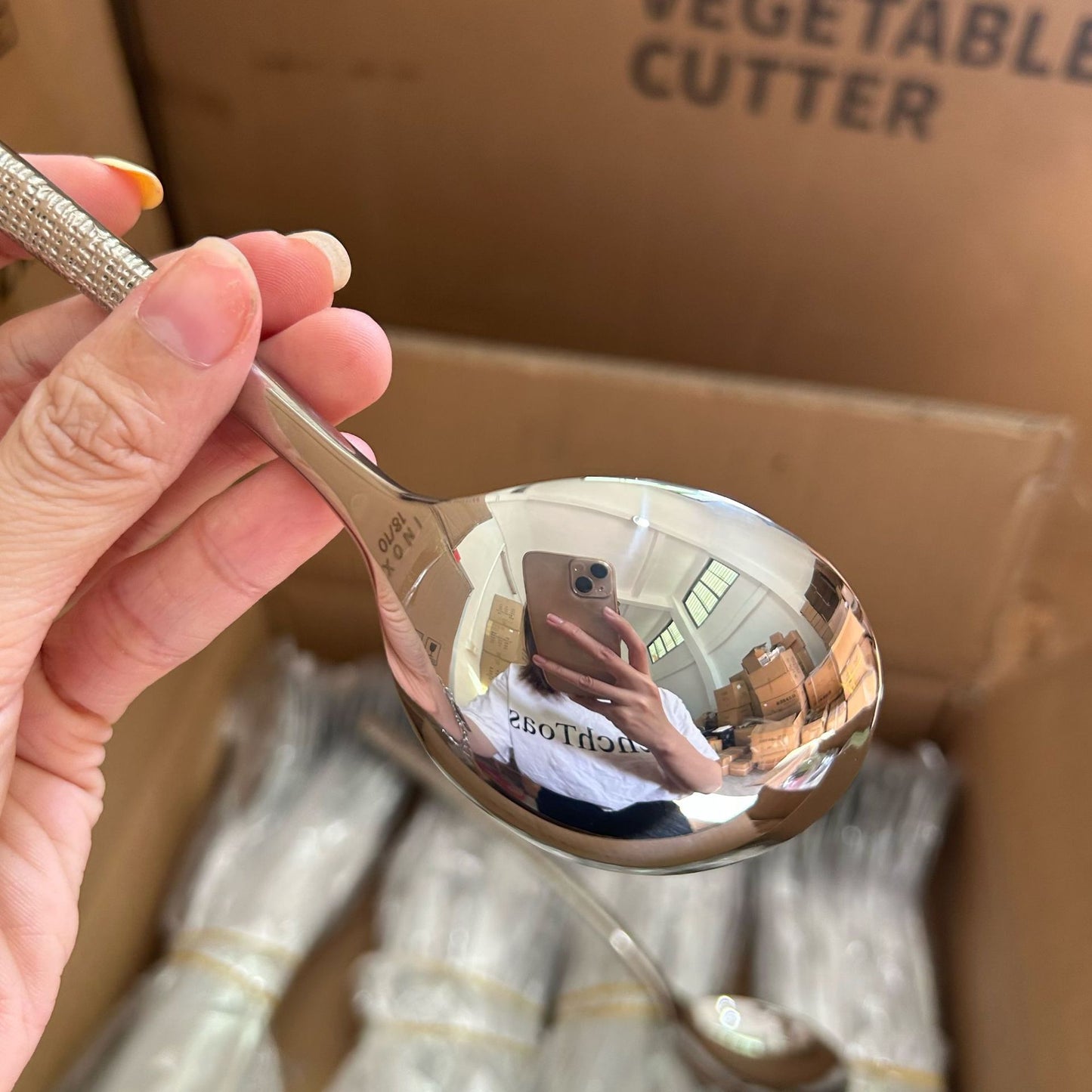 Mino Family Cross-border Export 304 Stainless Steel Spoon Japanese Thickened Long Handle Main Meal Spoon Food Grade Rice Spoon Drinking Soup Spoon