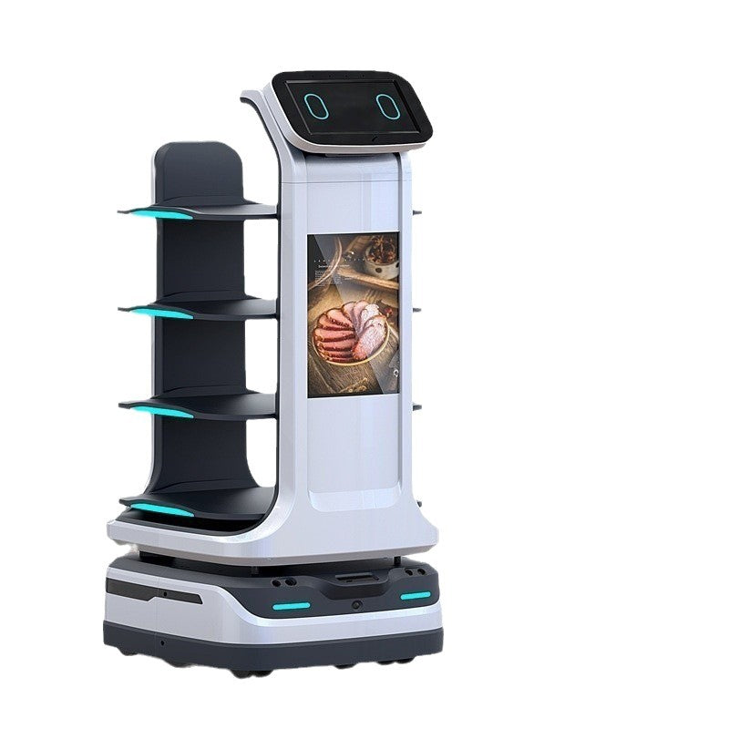 Hotel restaurant food delivery robot intelligent voice multi-function trackless robot food delivery and food delivery without contact