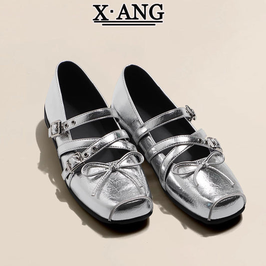 Sheepskin version of square-toed ballet shoes, soft-soled Mary Jane shoes, women's shoes, 2025 summer new pumps