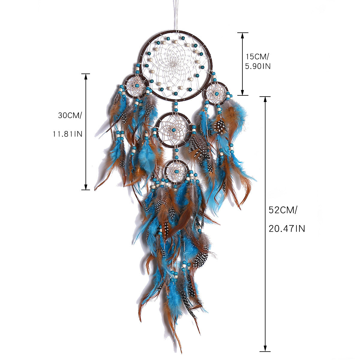 Cross-border dream catcher five-ring dream catcher hanging jewelry home wedding interior decoration wall hanging pendant creative gift