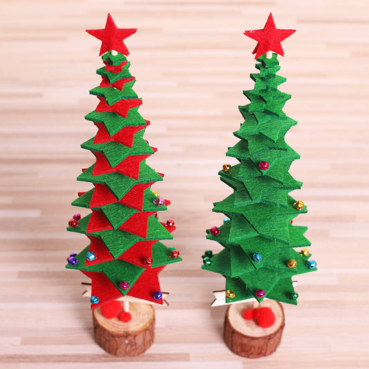 Factory Wholesale Direct Christmas Supplies DIY Tabletop Ornaments Hotel Window Decoration Three-Dimensional Felt Christmas Tree
