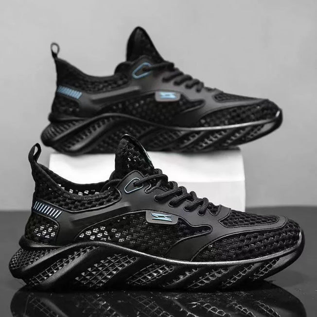 Men's Summer 2025 Low Top Thick Sole Thin Comfortable Large Mesh Breathable Sneakers Casual Sports Men