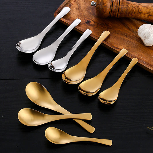 304 stainless steel spoon kindergarten soup spoon Korean rice spoon golden soup soup children's spoon small creative restaurant spoon