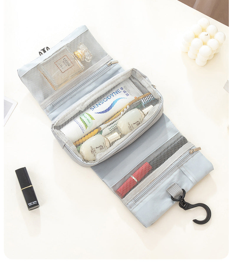 Japanese style stampless buckle folding toiletry bag hook for men and women on business trip amenities storage bag toiletry bag
