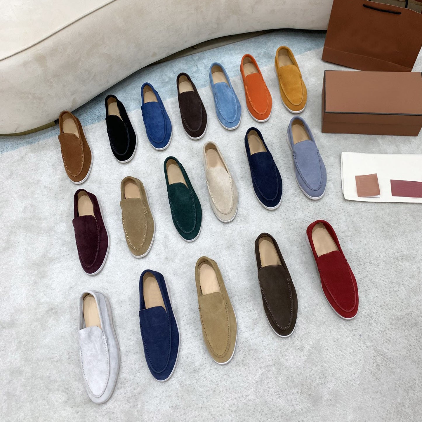 High men's leather beanie shoes, slip-on flat casual shoes, loafers, women's plus size shoes