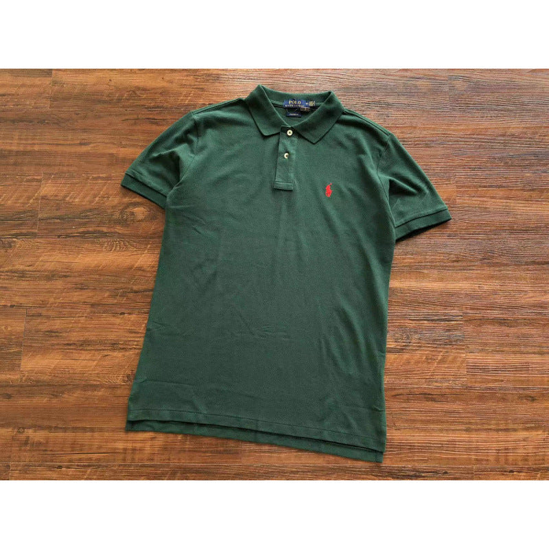 Paul Pony Logo Men's Short Sleeve Cotton Polo Shirt With Collared T-Shirt Large Size Loose Embroidered Lapel Men's Half Sleeve